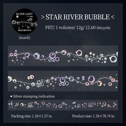 When The Stars Shine series Silver Stamping PET Tape