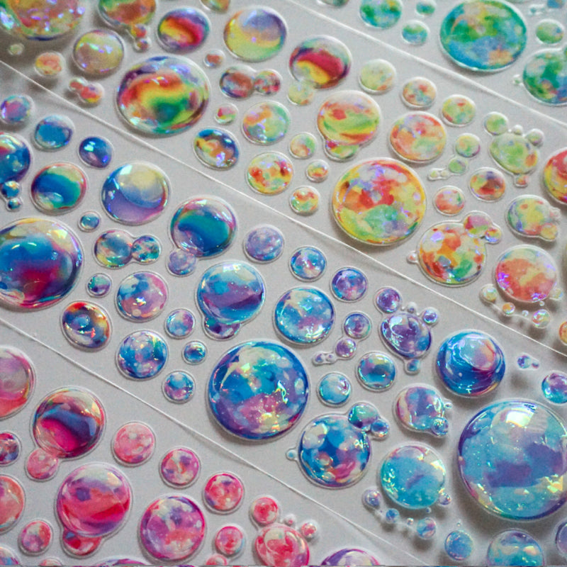 6cm*100cm Colorful Bubbles Die Cutting Shell Light PET Tape