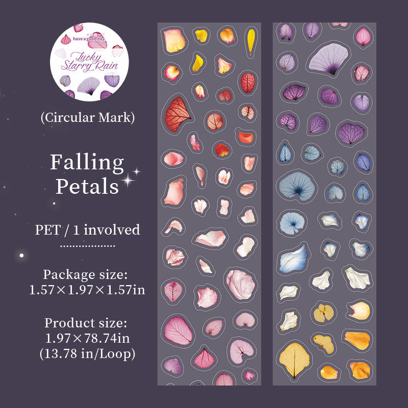 Lucky Starry Rain Series Die Cutting PET Tape