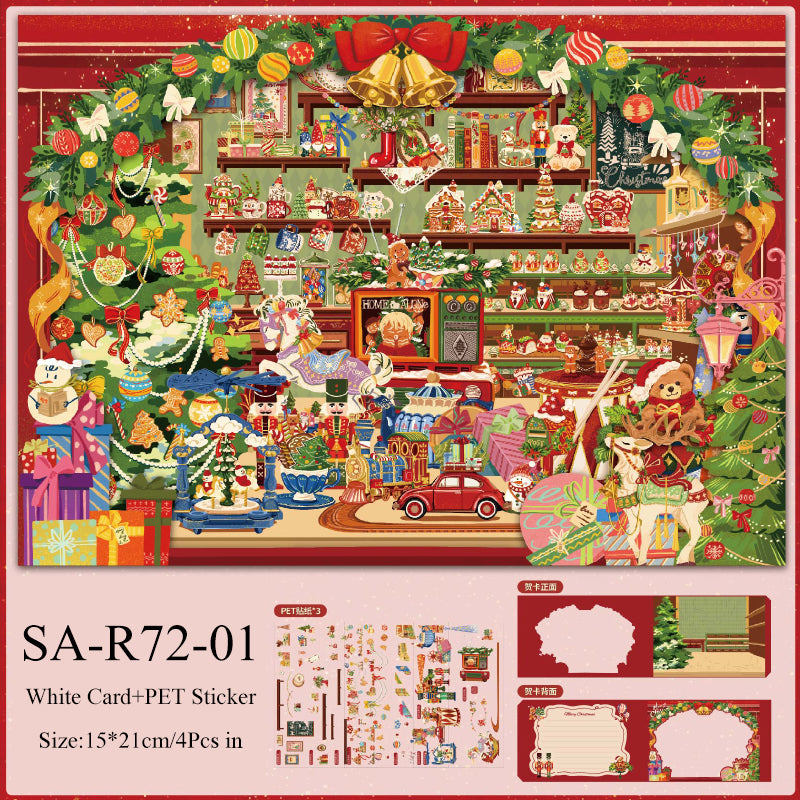Christmas Warm House Series 3D Sticker