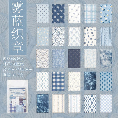 Huayang Floral Vintage Fabric Patchwork Material Book 50PCS Material Book