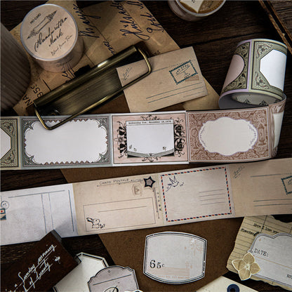 Memo Blank Signature Series White Kraft Paper Tape featuring white designs for journaling, scrapbooking and collage