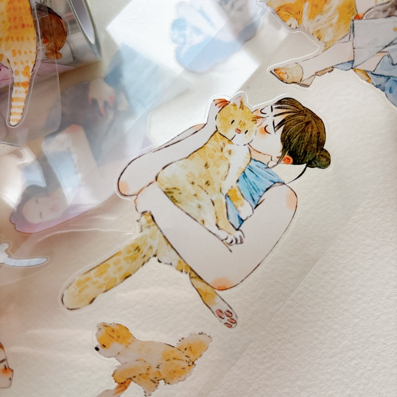 Whole Roll 6cm*10m Pet Companionship Die Cutting Washi/PET/Fog PET Tape