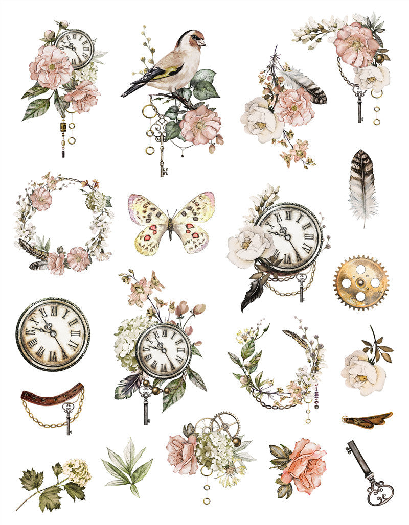 Vintage flower bird Sticker