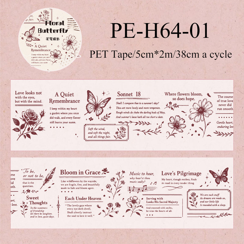 Ink Stains Letter Series PET Tape