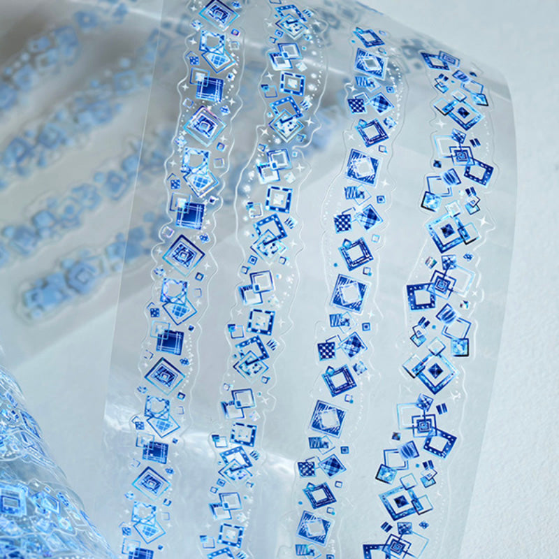 6cm*90cm Light Year Cube Die Cutting Shell Light PET Tape featuring light designs for journaling, scrapbooking and collage