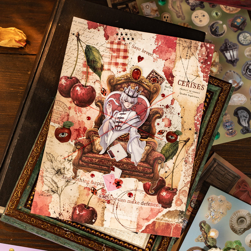 Retro Sanctuary Series Sticker Book featuring retro, and book designs for journaling, scrapbooking and collage