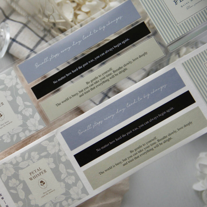 6.5cm*100cm Flower Language Die Cutting Washi/PET Tape