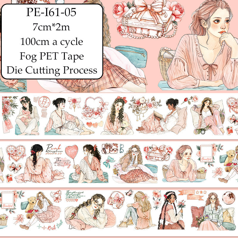 Sleepiness Moment Die Cutting Fog PET Tape for journaling, scrapbooking and collage