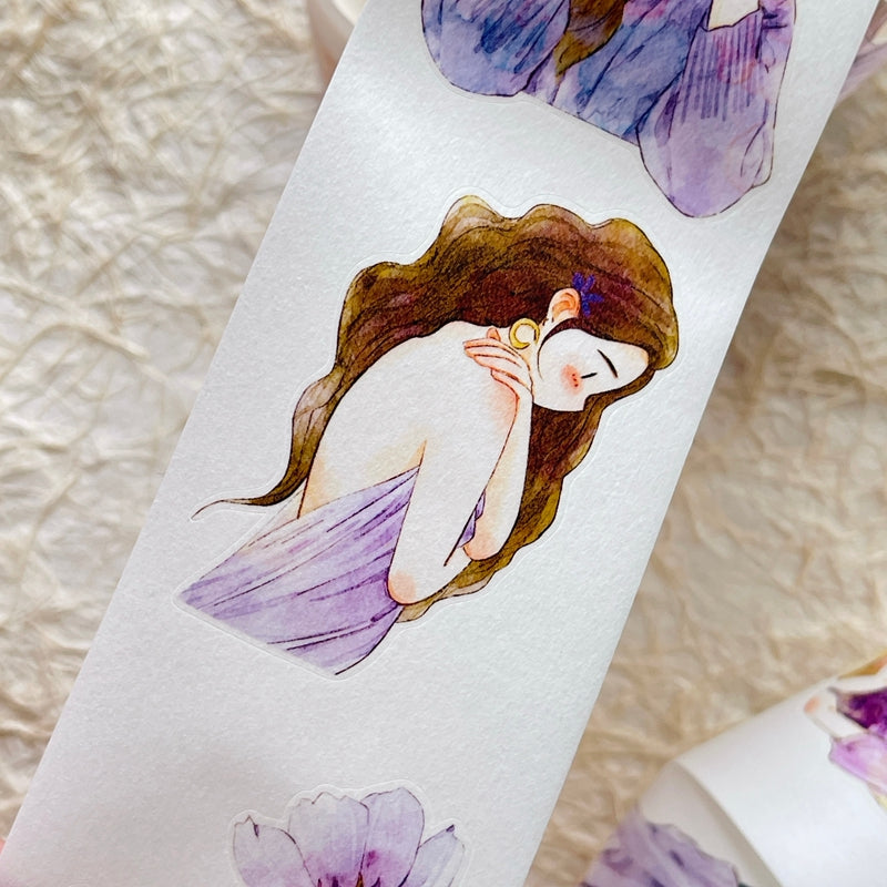Whole Roll 5cm*10m Little purple Die Cutting Washi/PET/Fog PET Tape for journaling, scrapbooking and collage