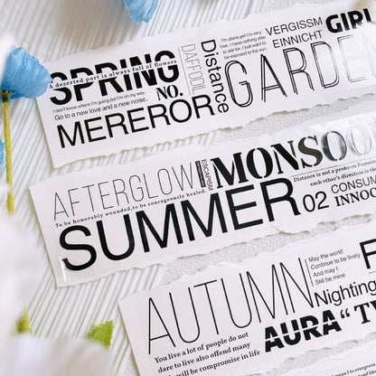6cm*100cm Four Seasons PET Tape featuring sea designs for journaling, scrapbooking and collage
