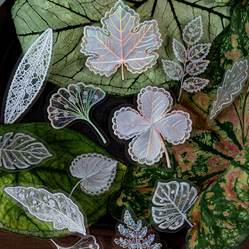 Floral Lace Series Sticker featuring floral, and lace designs for journaling, scrapbooking and collage
