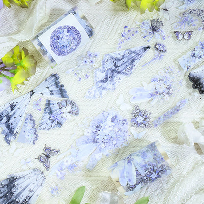 Sheer Floral Frame PET Tape featuring floral designs for journaling, scrapbooking and collage