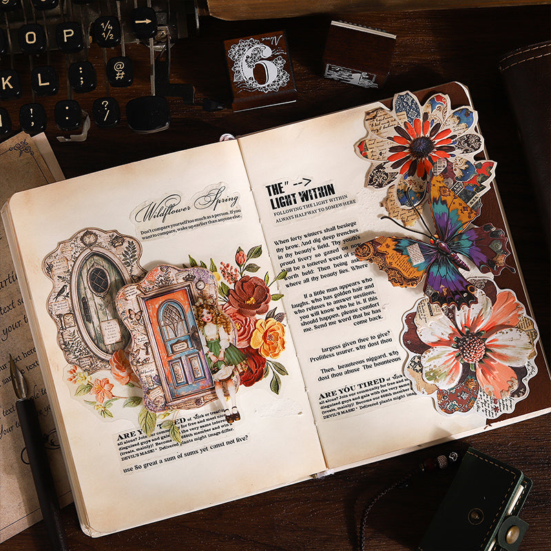 Old Time Atmospheres Series Sticker featuring old designs for journaling, scrapbooking and collage