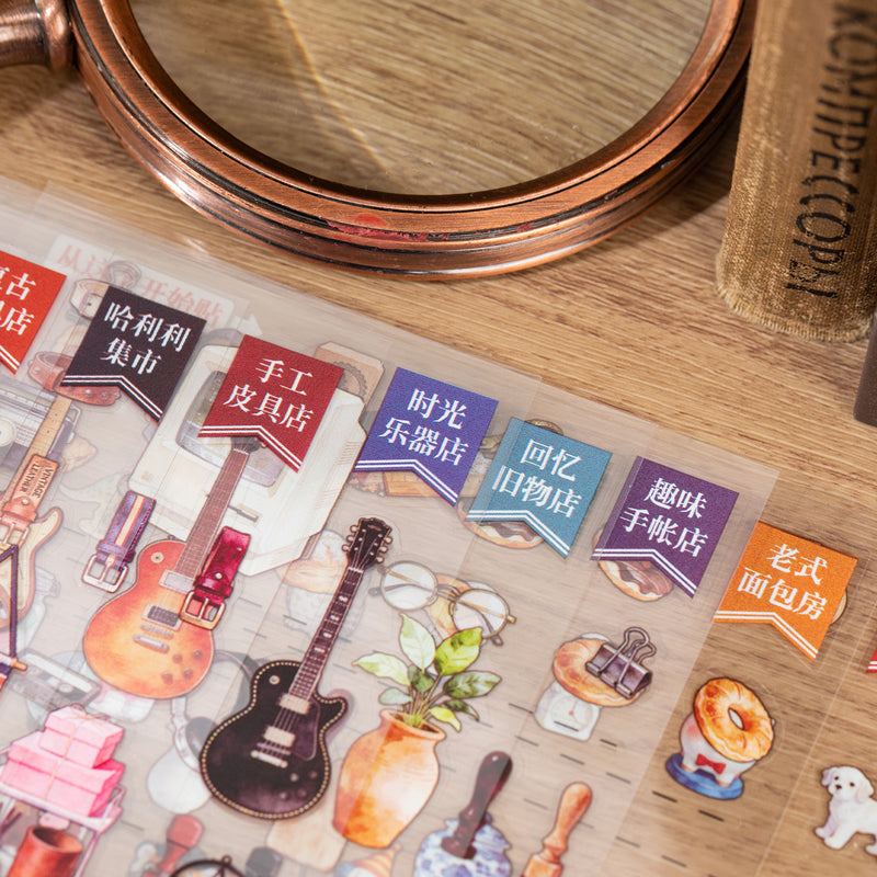 Tea Break Series 3D Sticker Book featuring tea, and book designs for journaling, scrapbooking and collage