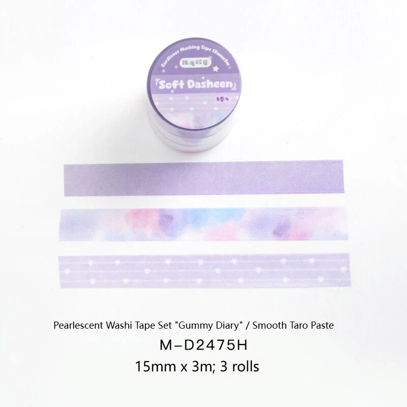 Soft Candy Diary Series Pearly Lustre Washi Tape Set