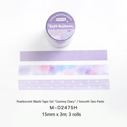 Soft Candy Diary Series Pearly Lustre Washi Tape Set