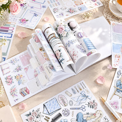 Beauty Diary Sticker Book featuring book designs for journaling, scrapbooking and collage