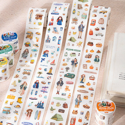 Travel Through Time Series Die Cutting Self-adhesive Tape for journaling, scrapbooking and collage