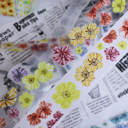 Flower bloom Die-Cutting Washi Tape - Whole Roll 3.5cm×4m