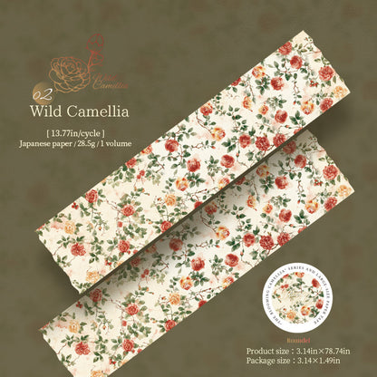Blooming Camellia Flower Series Washi Tape