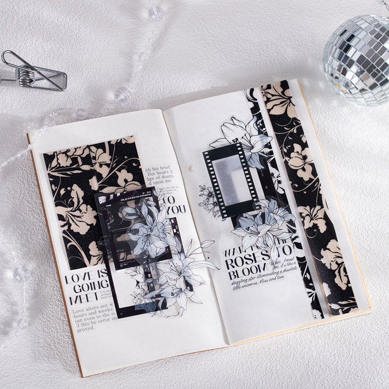 Dark Night Glitter Series Flash Sand PET Tape for journaling, scrapbooking and collage