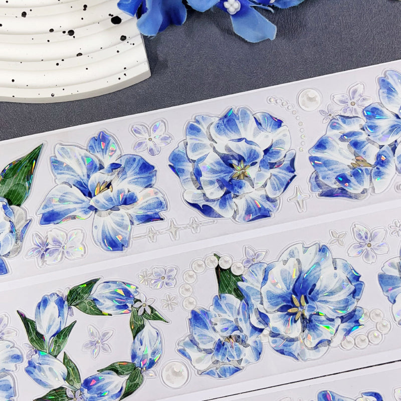 Whole Roll 6cm*5m Ethereal Tranquility Die Cutting Shell Light PET/Synthetic Paper Tape