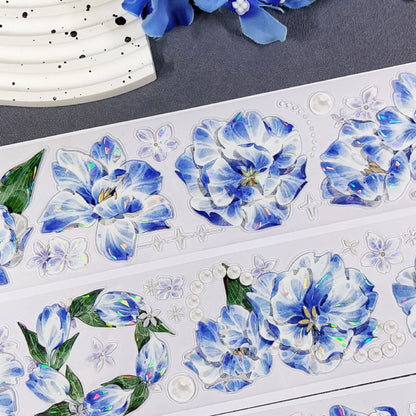 Whole Roll 6cm*5m Ethereal Tranquility Die Cutting Shell Light PET/Synthetic Paper Tape