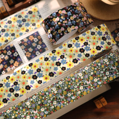 Whole Roll 4.2cm*3m Retro Floral Print Washi Tape featuring floral, and retro designs for journaling, scrapbooking and collage