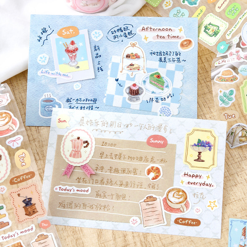 Healing Checklist Series Die Cutting Self-adhesive Tape featuring check designs for journaling, scrapbooking and collage
