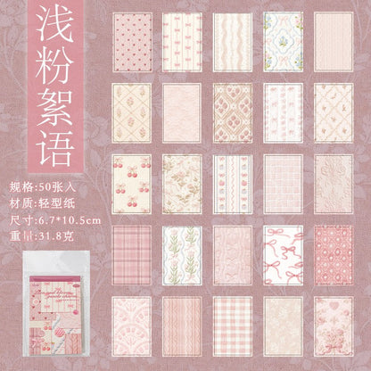 Huayang Floral Vintage Fabric Patchwork Material Book 50PCS Material Book