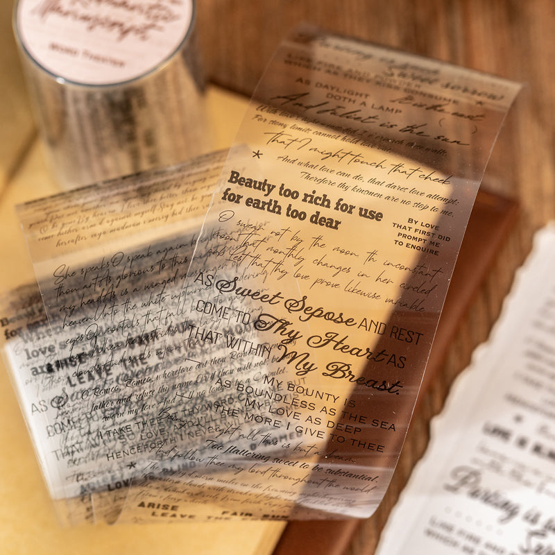 Textual Theatre Series PET Tape for journaling, scrapbooking and collage