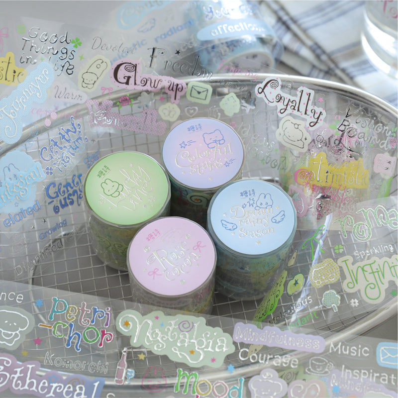 Rolling Characters Series Die Cutting Silver Stamping PET Tape