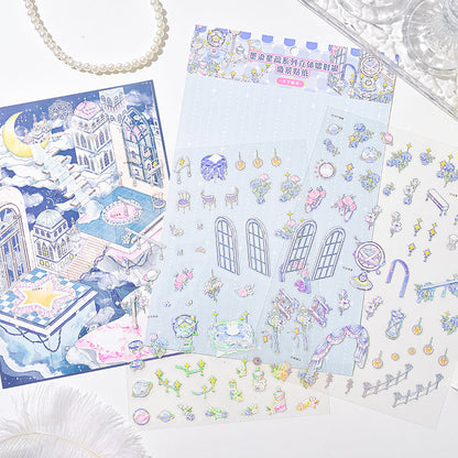 Ink Dyed Starless Series 3D Sticker featuring star designs for journaling, scrapbooking and collage
