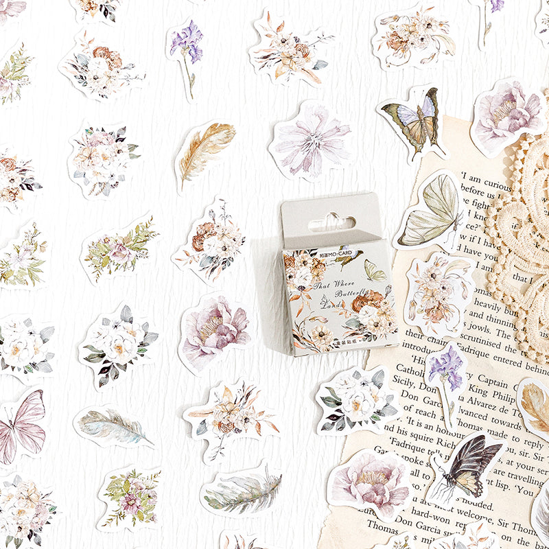 Flowers fall butterfly Sticker
