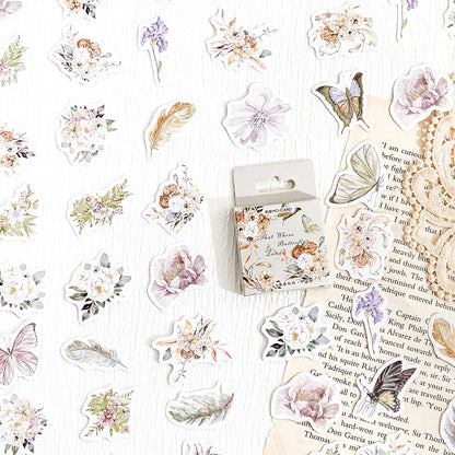 Flowers fall butterfly Sticker