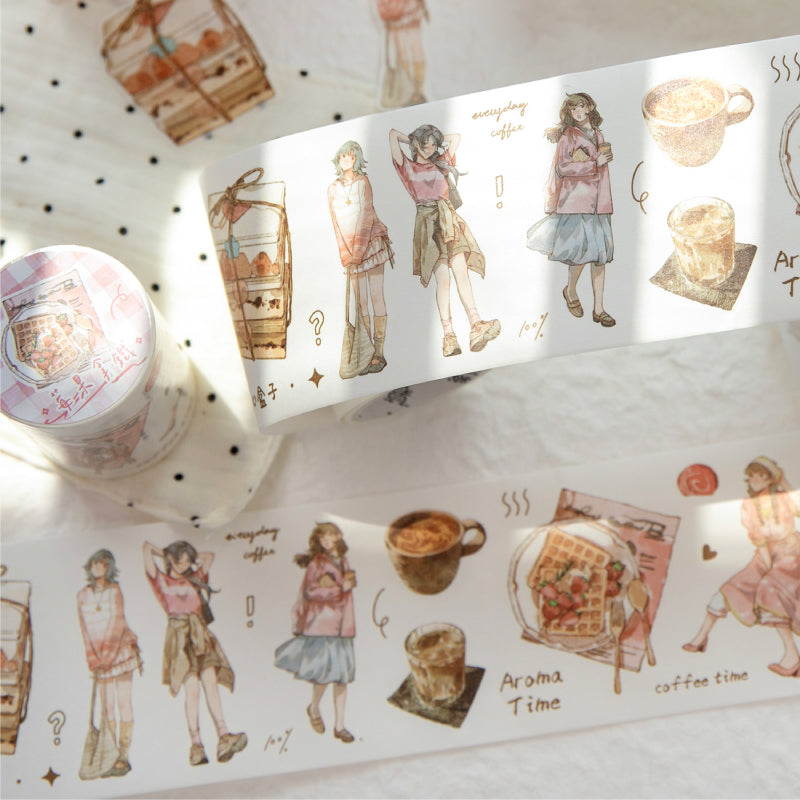 Coffee Daily Series Die Cutting Washi Tape for journaling, scrapbooking and collage
