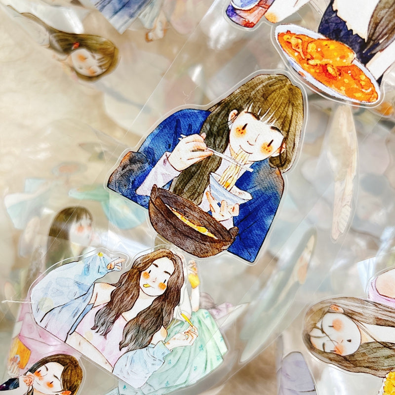 5.5cm*333cm Having a meal Die Cutting Washi/PET/Fog PET Tape for journaling, scrapbooking and collage