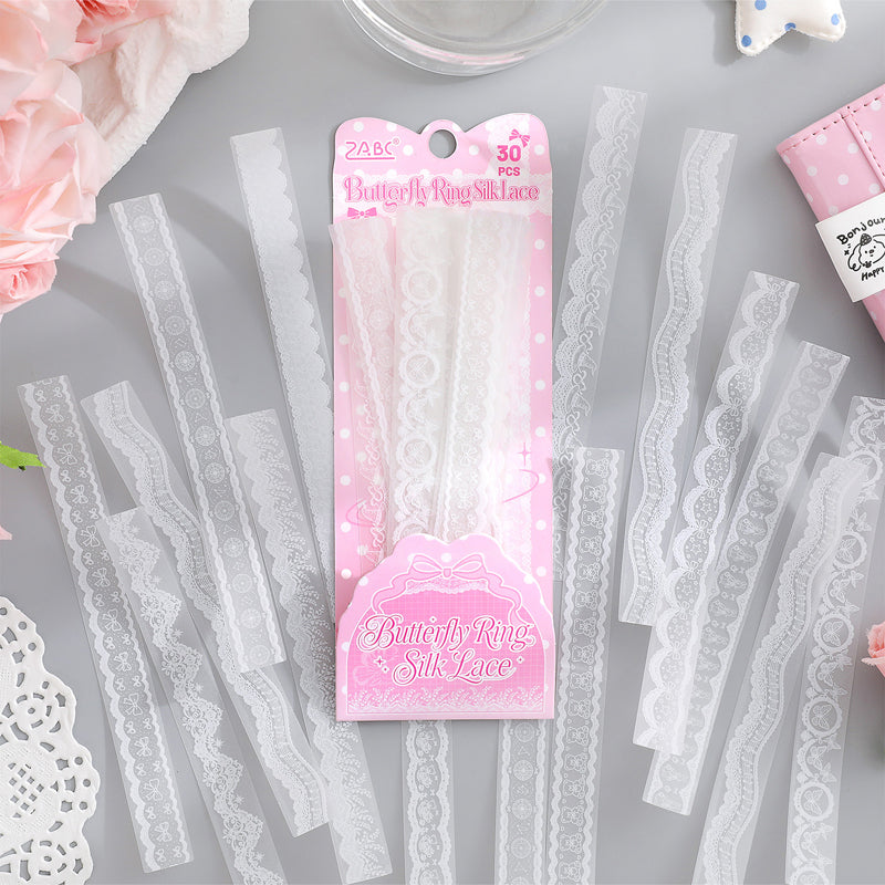 Lace Wander Series Sticker featuring lace designs for journaling, scrapbooking and collage