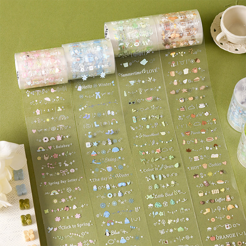 Four Seasons Whisper Series Die Cutting PET Tape featuring sea designs for journaling, scrapbooking and collage