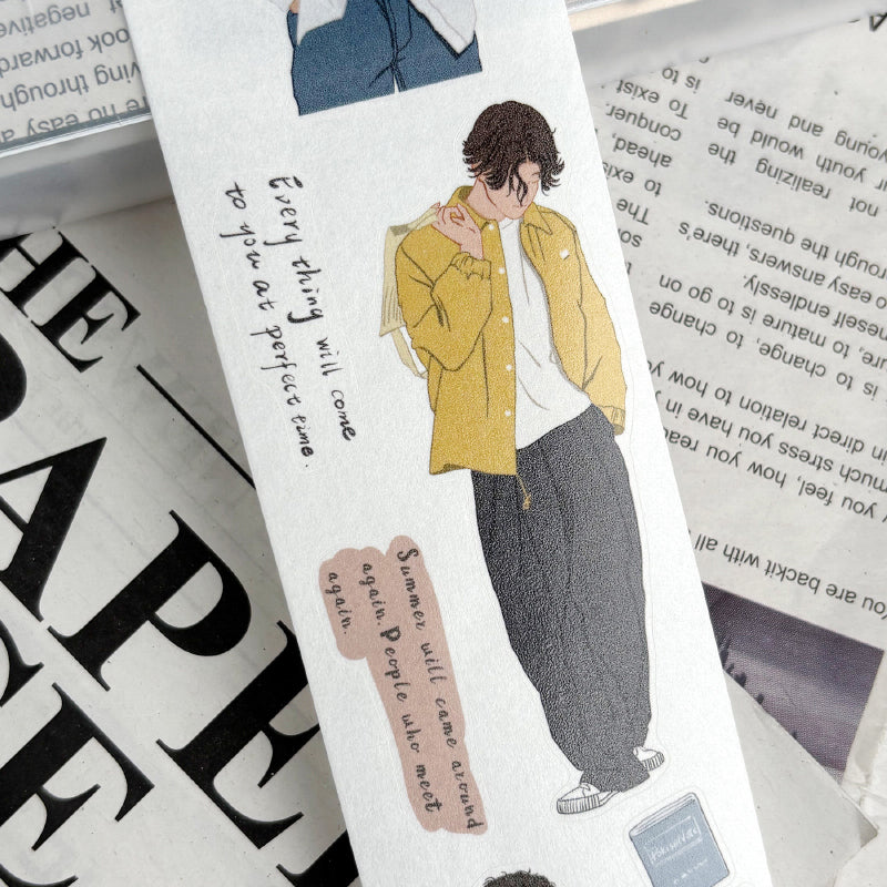 Whole Roll 5cm*5m Strolling along Die Cutting Washi/PET/Fog PET Tape for journaling, scrapbooking and collage