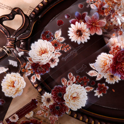 5.5cm*125cm Peony Flower Narrative Die Cutting Washi/PET/Shell Light Washi/PET Tape