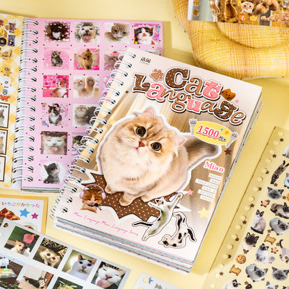 Meow Words Series Sticker Book featuring book designs for journaling, scrapbooking and collage