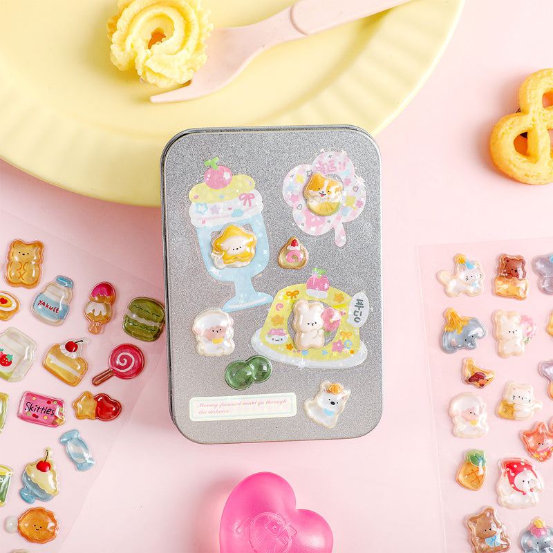 3D Colorful Jelly Series Sticker featuring color designs for journaling, scrapbooking and collage