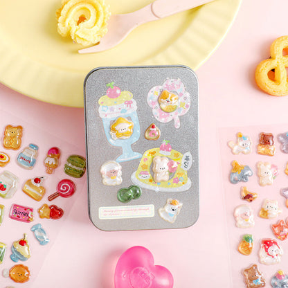 3D Colorful Jelly Series Sticker featuring color designs for journaling, scrapbooking and collage
