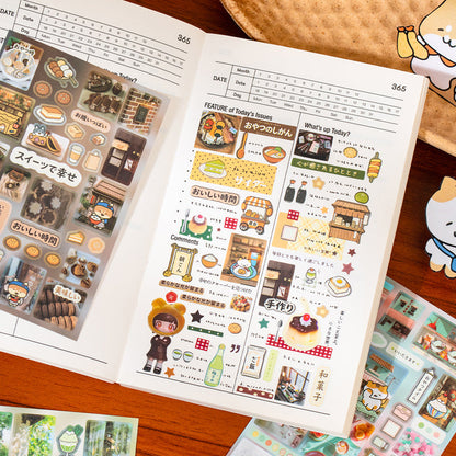 Cute Food Story Series Sticker Book featuring book designs for journaling, scrapbooking and collage