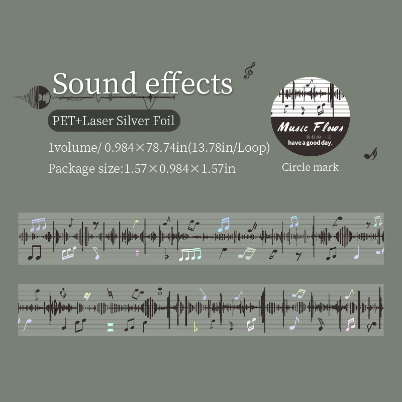 The Music Flow Series Laser Silver PET Tape