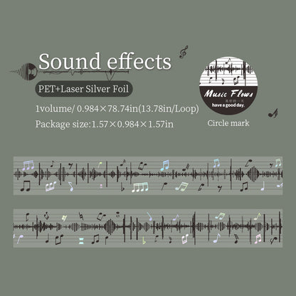 The Music Flow Series Laser Silver PET Tape