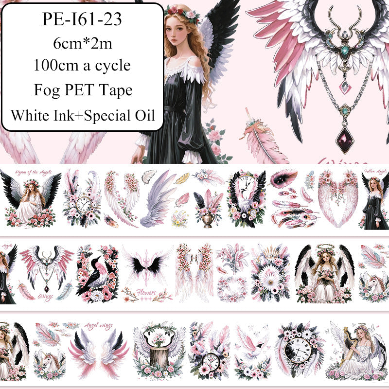 Angel Feathers Fog PET Tape for journaling, scrapbooking and collage