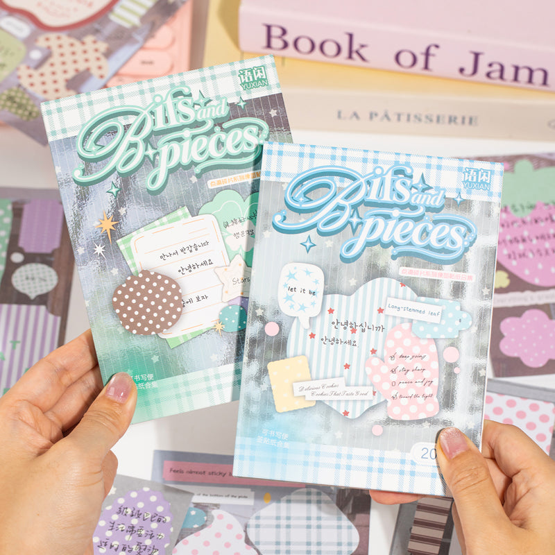 Dripping Fragments Series Sticker Book featuring book designs for journaling, scrapbooking and collage